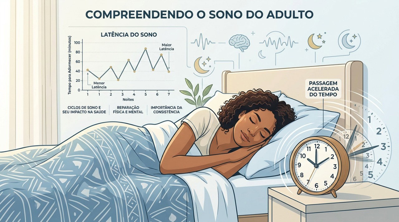 A latência do sono indica quanto tempo uma pessoa leva para adormecer.