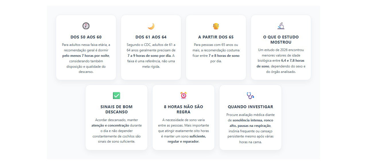 Sono depois dos 50: quantas horas você realmente precisa dormir