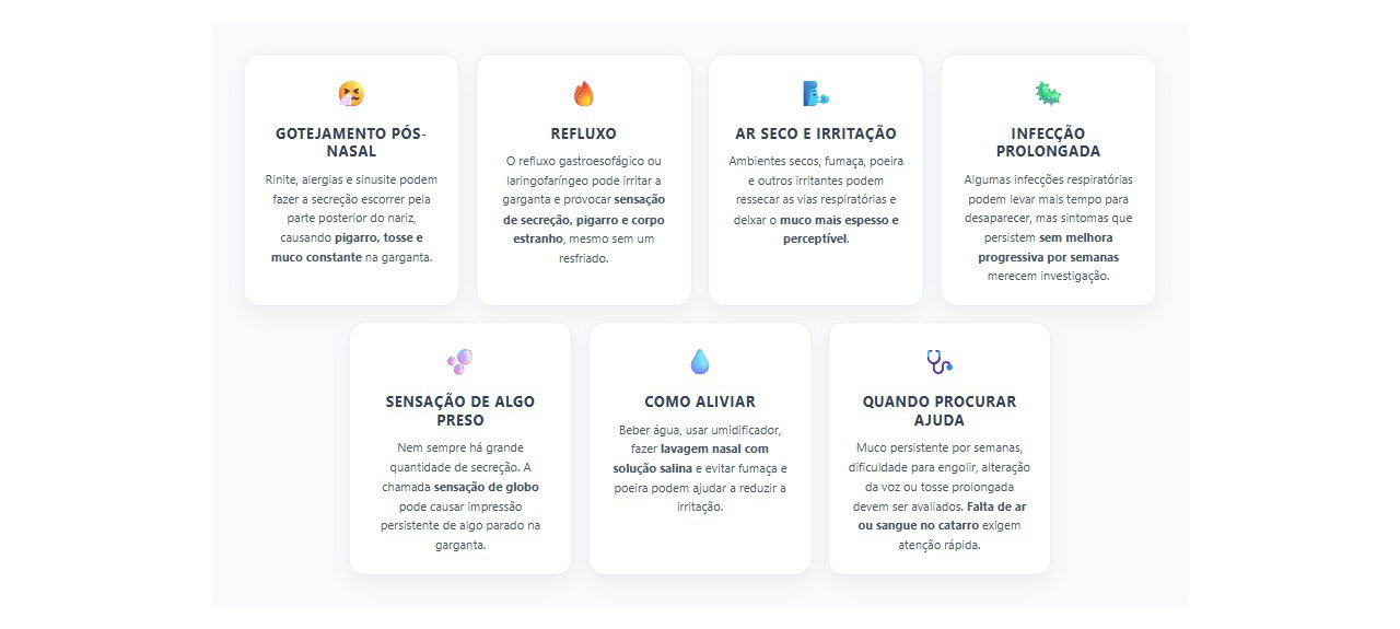 Muco na garganta por semanas: 7 causas e sinais de alerta