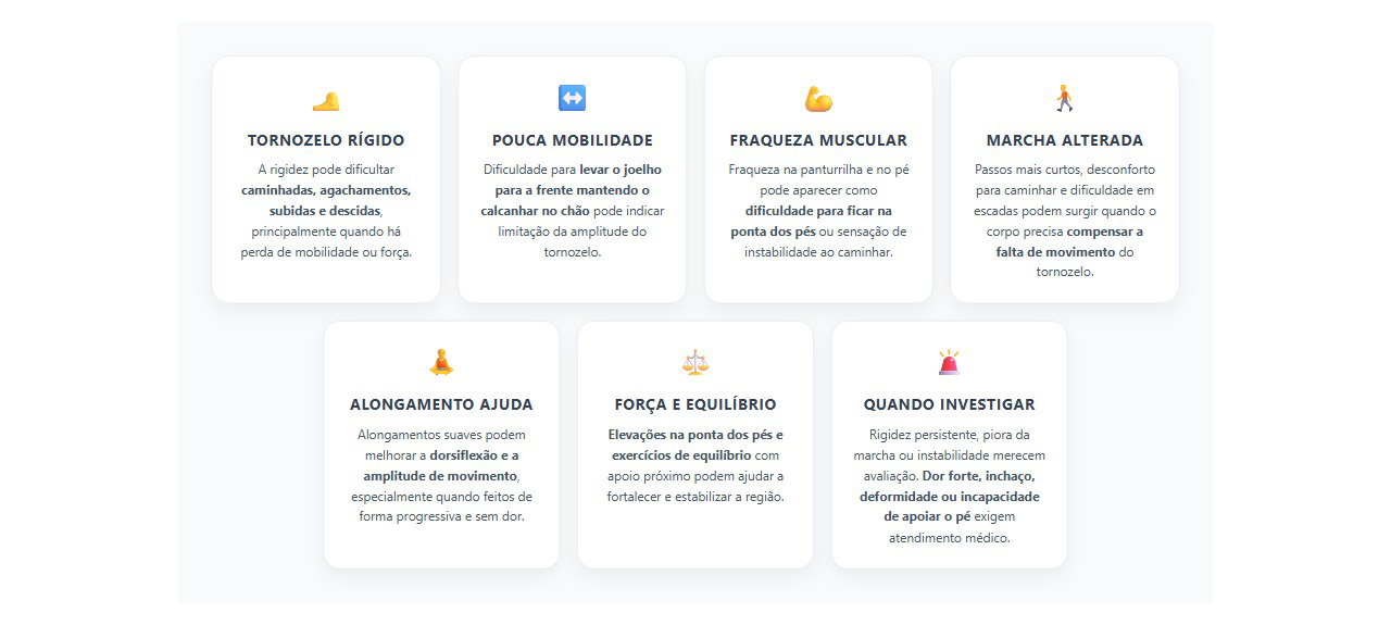 Tornozelo rígido ao caminhar: 7 sinais de pouca mobilidade e força