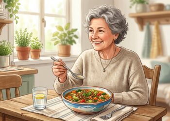 Lentilha com legumes combina proteína vegetal, fibras e micronutrientes em uma refeição simples.