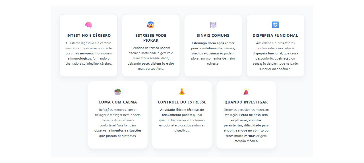 Estômago pesado com estresse: 7 sinais da conexão entre cérebro e digestão