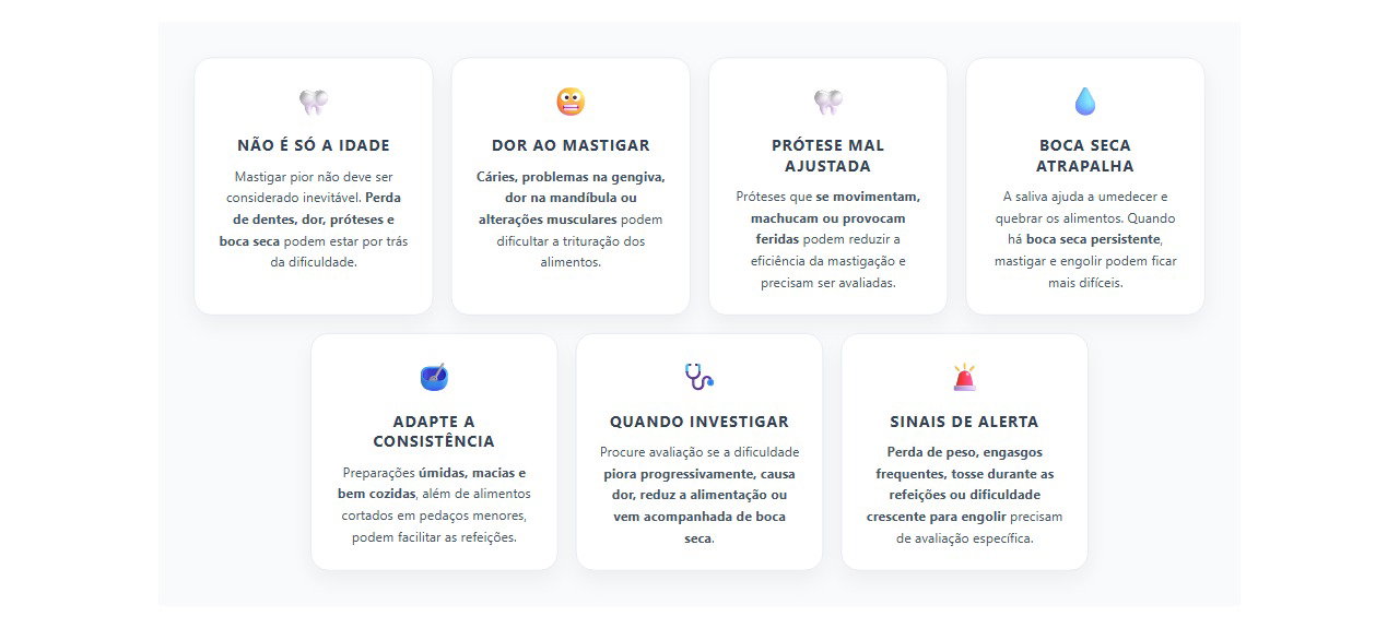 Mastigar alimentos duros ficou difícil? 7 sinais de que não é só a idade