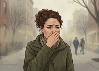 Poluição do ar pode irritar olhos e vias respiratórias e piorar sintomas em pessoas com doenças pulmonares.