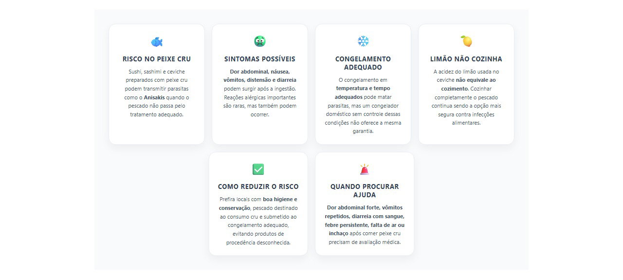 Sushi e ceviche podem transmitir parasitas: cuidados essenciais com peixe cru