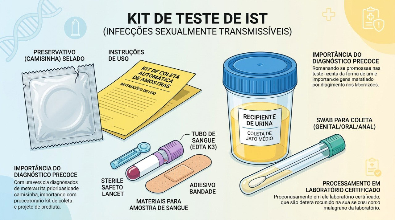 Os exames para IST podem incluir sangue, urina ou coleta de secreções, conforme cada situação.