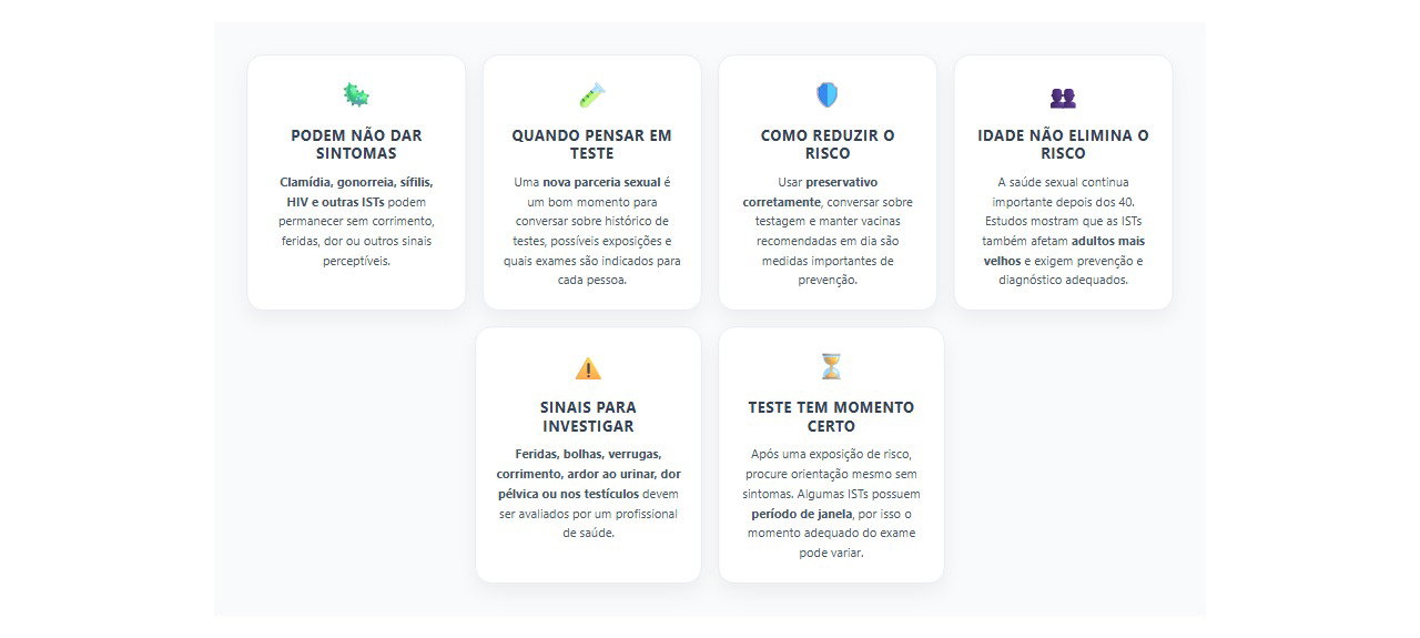 Nova relação depois dos 40: ISTs podem não causar sintomas