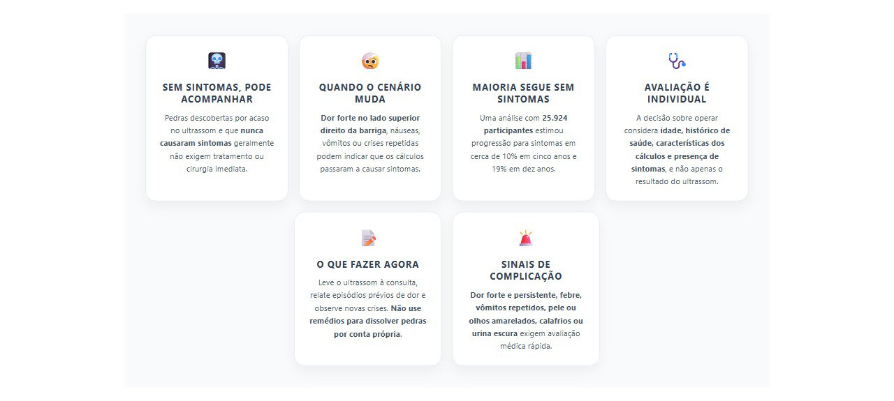 Pedra na vesícula sem dor: quando precisa tratar e quais sinais exigem atenção