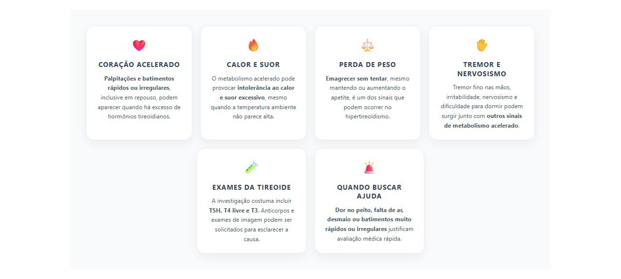 Tireoide acelerada: 6 sinais de hipertireoidismo que merecem atenção
