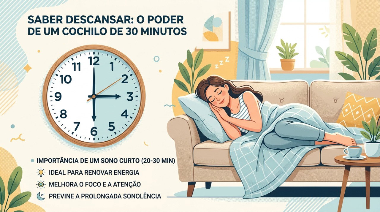 Limitar o cochilo a cerca de 20 a 30 minutos pode reduzir a inércia do sono.