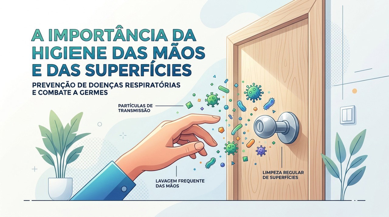 Mãos e superfícies muito tocadas podem participar da transmissão dos vírus do resfriado.