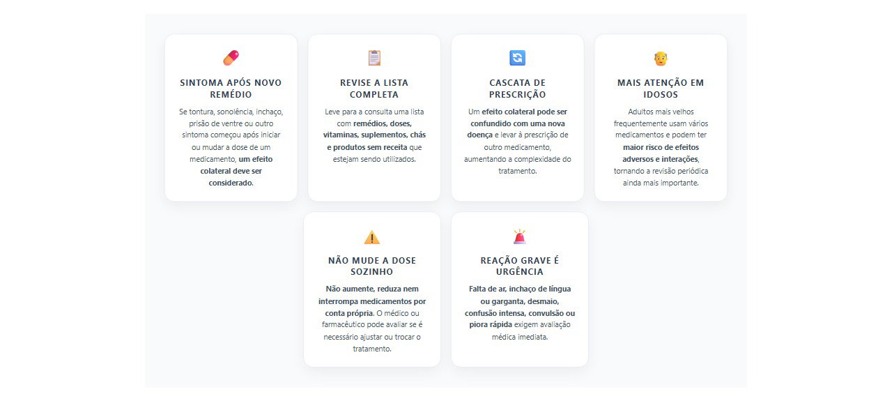 Sintoma novo após começar um remédio: 6 sinais de que é hora de revisar os medicamentos