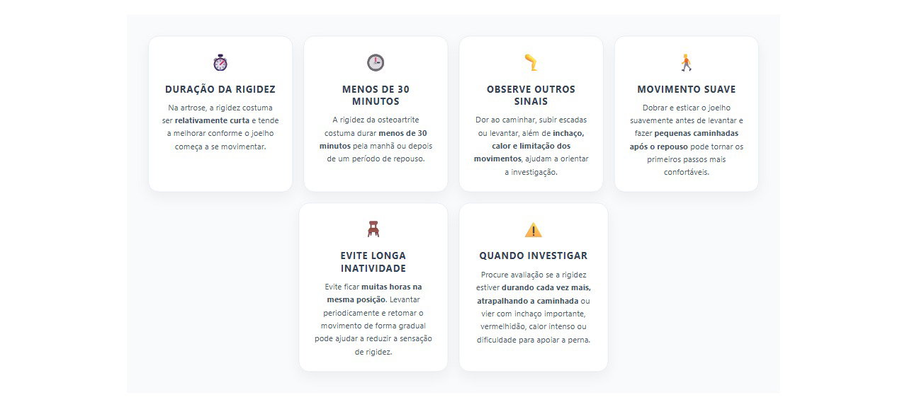 Joelho duro depois de sentado: 6 sinais que ajudam a entender a rigidez