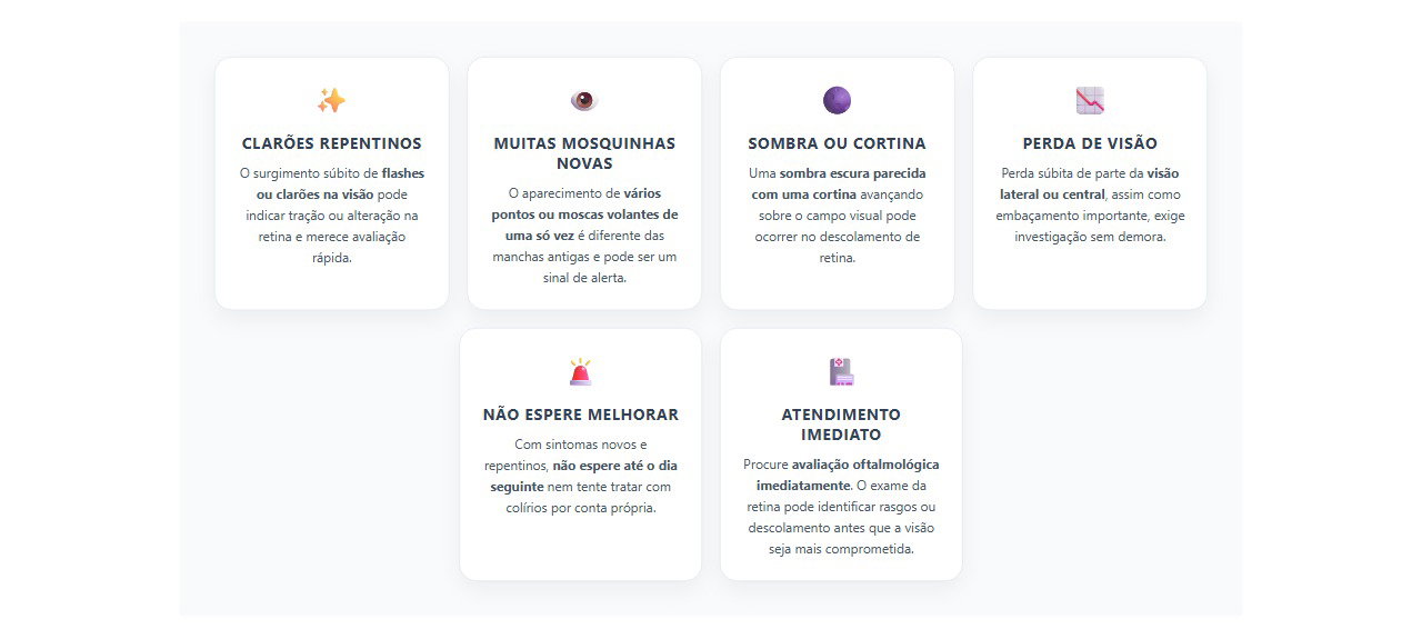 Clarões e novas mosquinhas na visão: 6 sinais de alerta para procurar atendimento imediato