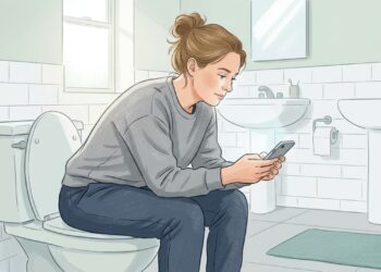 Ficar muito tempo no vaso, especialmente fazendo força, pode aumentar a pressão na região anal e piorar hemorroidas.