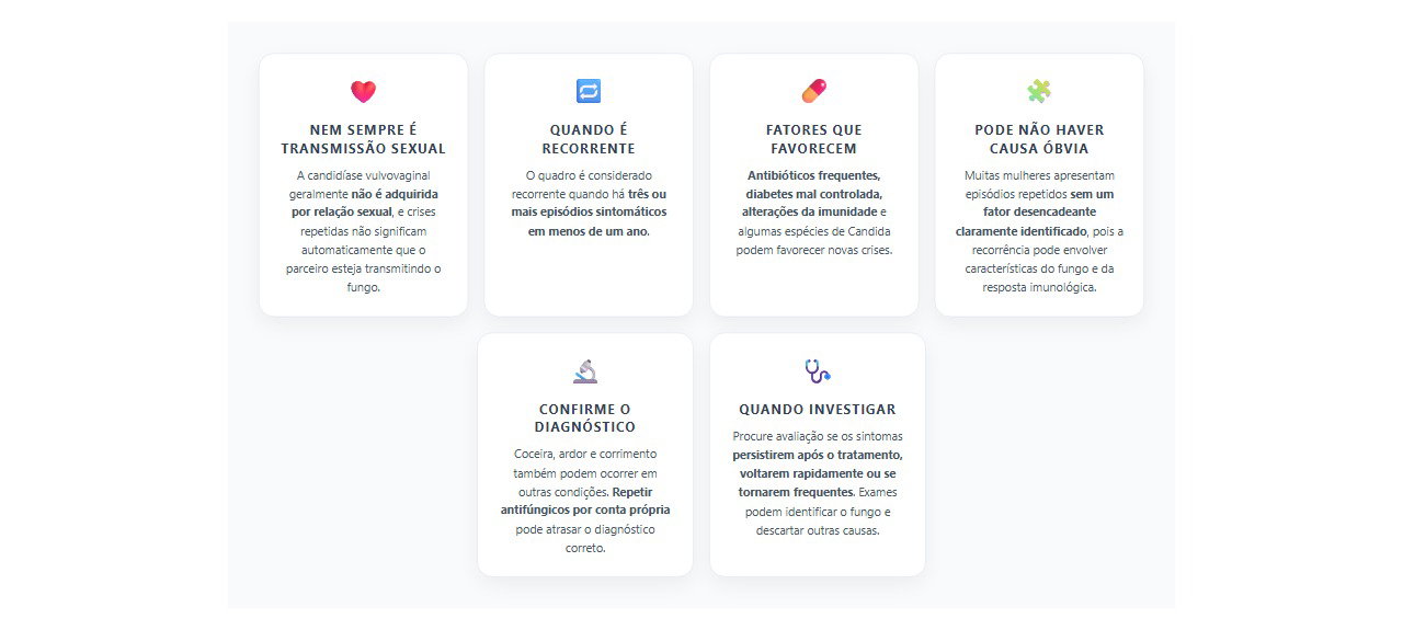 Candidíase recorrente: 6 fatos que ajudam a entender por que ela pode voltar