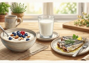 Iogurte, leite e sardinha são fontes de cálcio, mas a quantidade varia conforme o alimento e a porção.