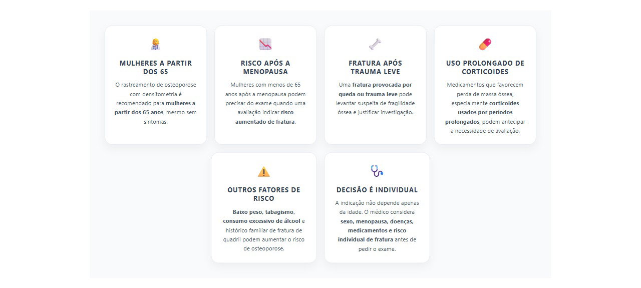 Densitometria óssea: 6 situações em que vale conversar com o médico sobre o exame
