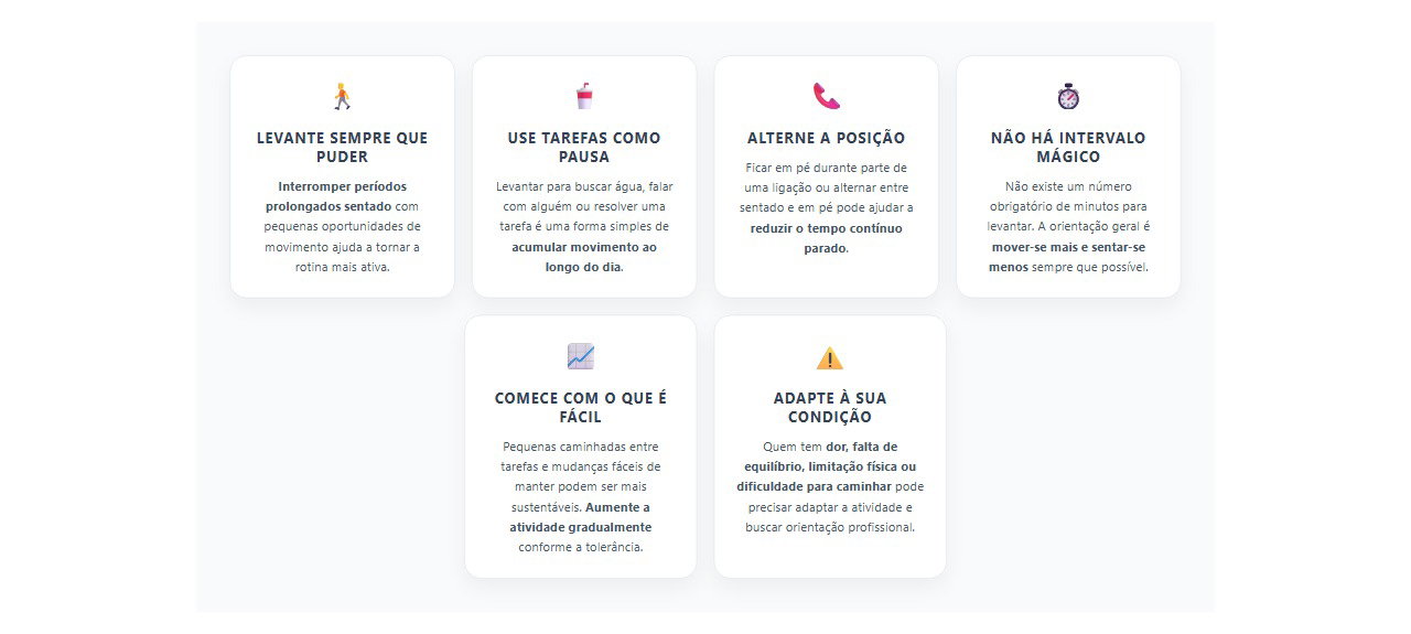 Muito tempo sentado: 6 formas simples de se mexer mais ao longo do dia