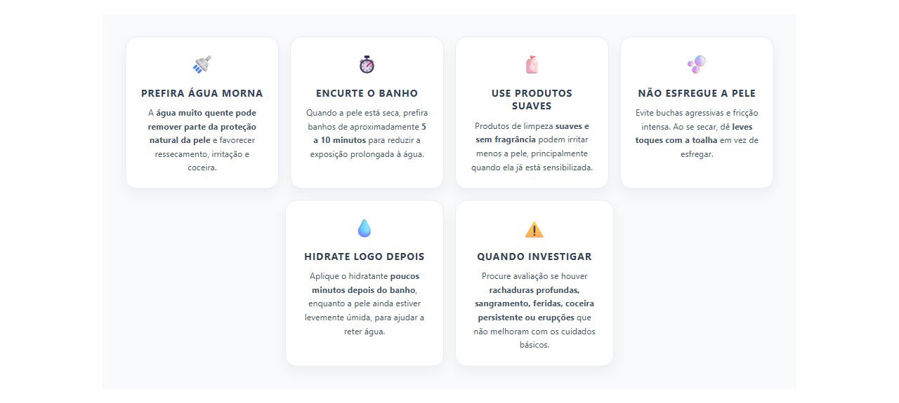 Pele seca e coçando após o banho: 6 cuidados para evitar que a água quente piore