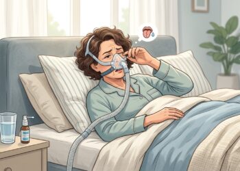 Ressecamento da boca e incômodo com a máscara podem dificultar a adaptação ao CPAP.