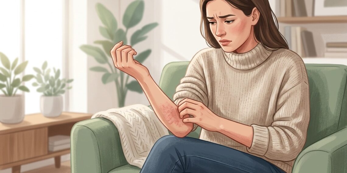 Pele seca com coceira, vermelhidão e crises recorrentes pode ser sinal de eczema.