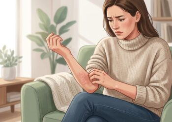 Pele seca com coceira, vermelhidão e crises recorrentes pode ser sinal de eczema.