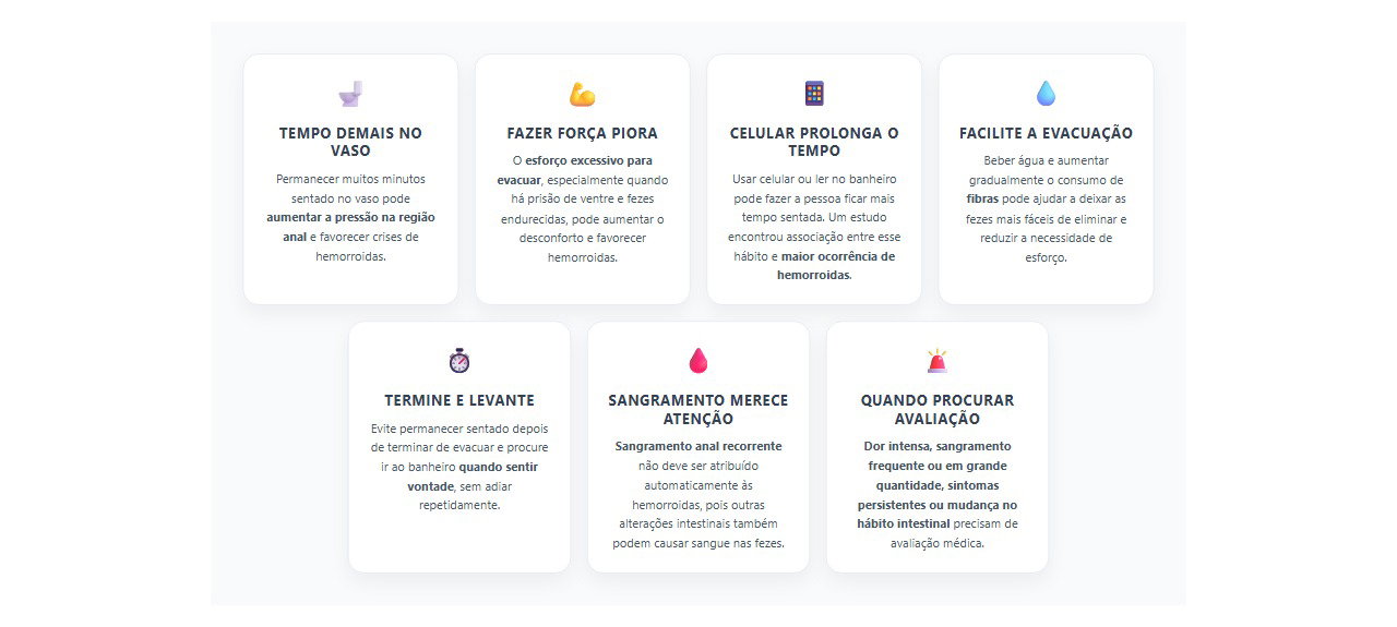 Ficar muito tempo no vaso piora hemorroidas: hábitos que aumentam o esforço