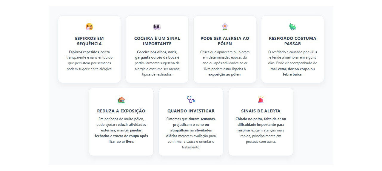 Alergia ao pólen ou resfriado? Sinais que ajudam a diferenciar
