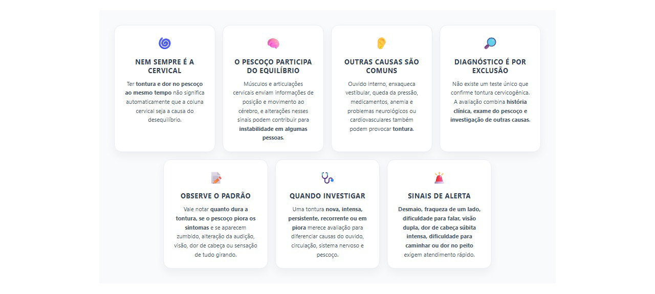 Tontura e dor no pescoço: por que a cervical nem sempre é a causa