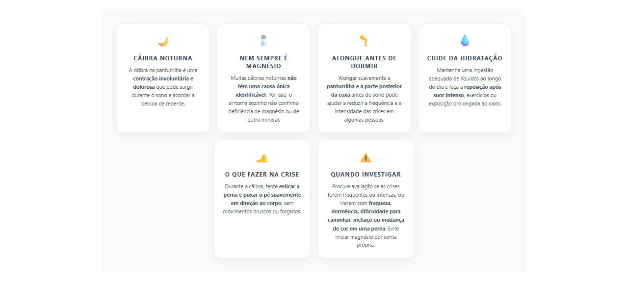 Cãibra na panturrilha à noite: 6 cuidados e sinais que vão além da falta de magnésio
