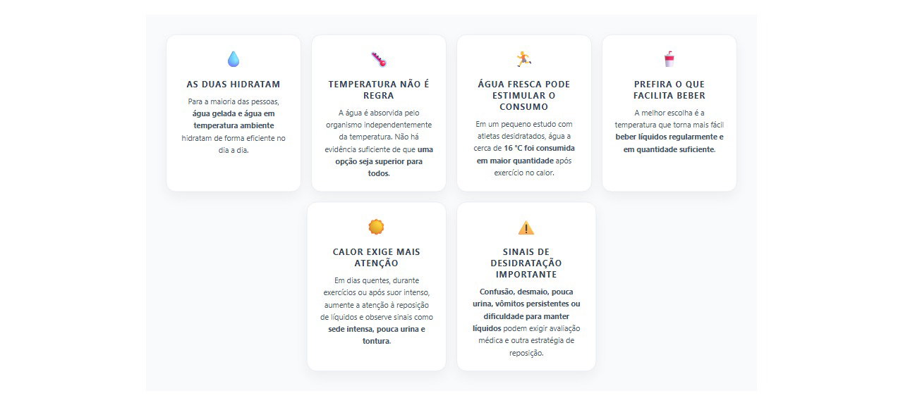 Água gelada ou natural: 6 fatos sobre qual temperatura hidrata melhor