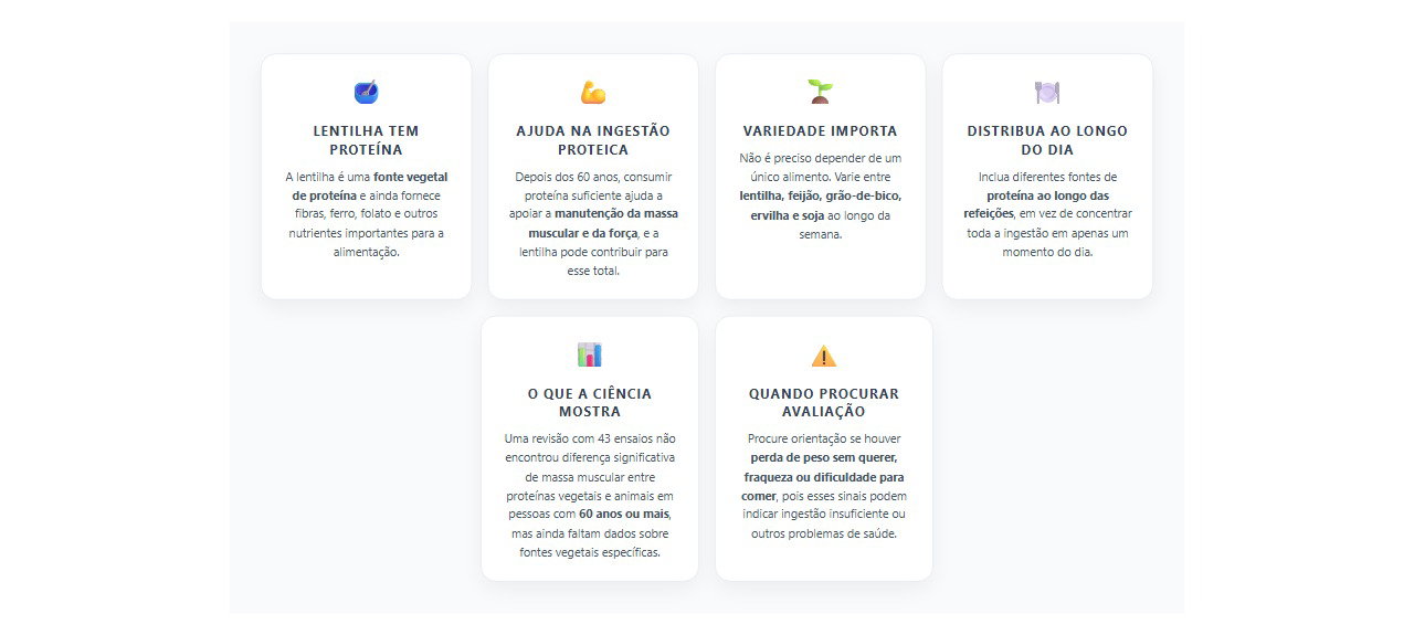 Lentilha depois dos 60: 6 formas de aproveitar a proteína vegetal sem abrir mão da variedade