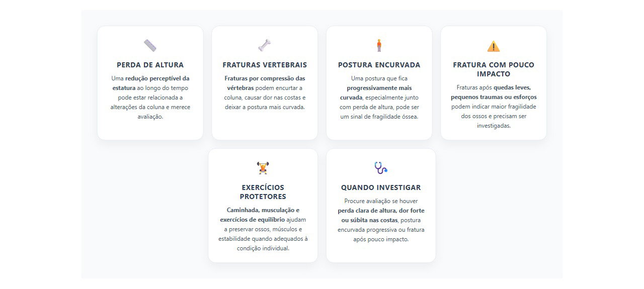 Perder altura com a idade: 6 sinais que podem indicar osteoporose
