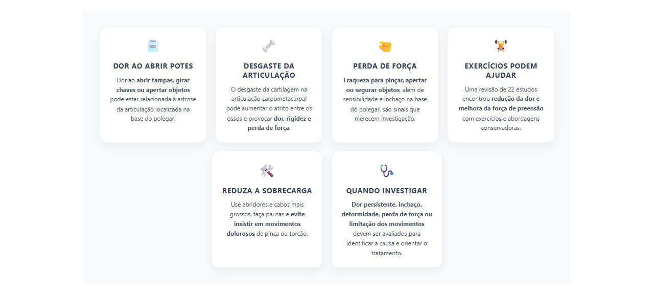 Dor na base do polegar: 6 sinais de desgaste da articulação