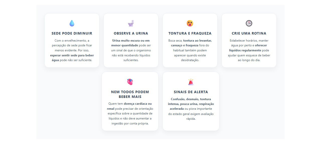 Desidratação em idosos: 6 sinais de que esperar a sede pode não ser suficiente