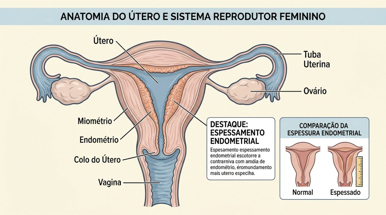 Alterações no endométrio estão entre as possíveis causas de sangramento após a menopausa.