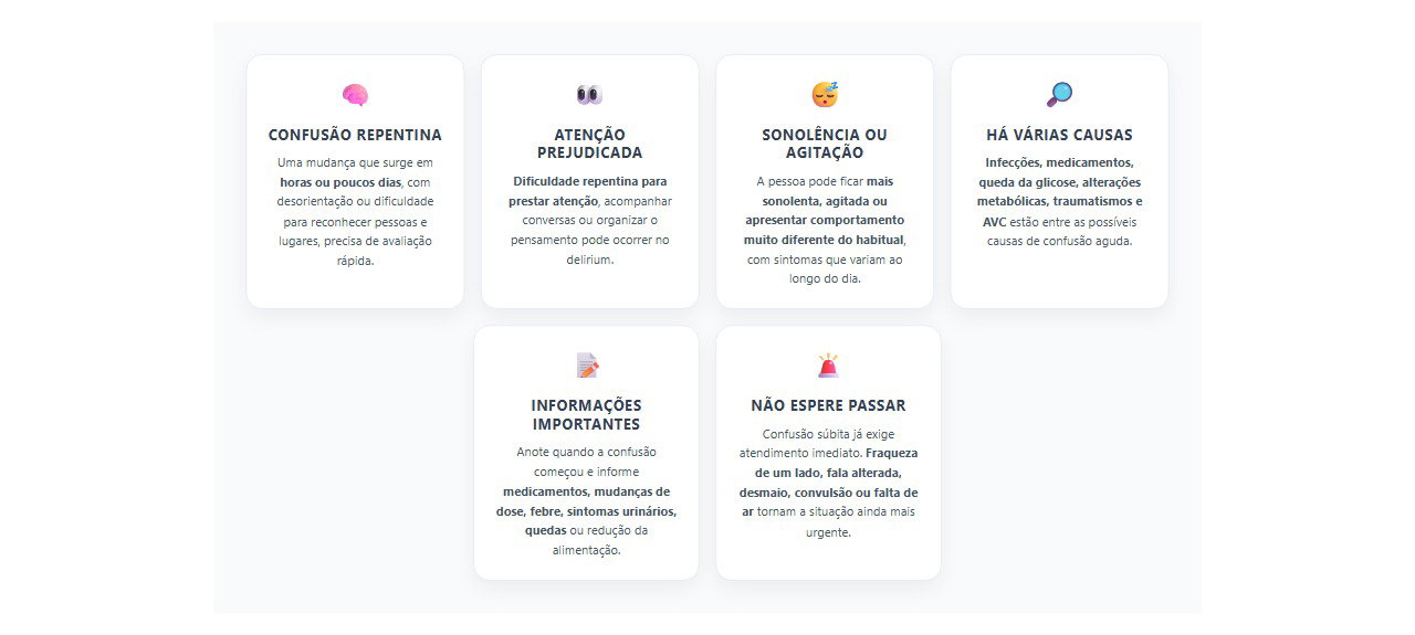 Confusão súbita em idosos: 6 sinais de alerta que exigem avaliação rápida