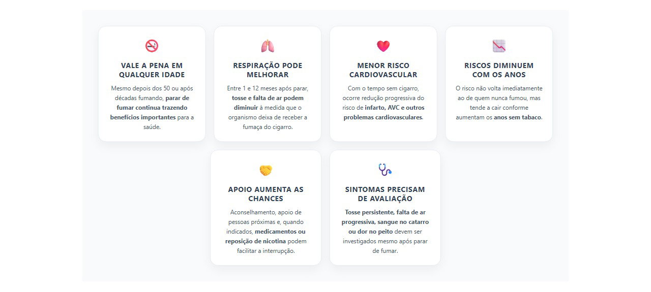 Parar de fumar depois dos 50: 6 benefícios que continuam aparecendo