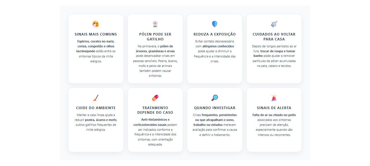 Rinite alérgica na primavera: sinais, gatilhos e como reduzir os sintomas