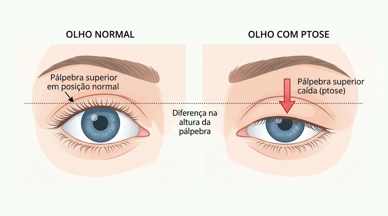A ptose palpebral pode ter diferentes causas e deve ser investigada quando surge de forma súbita.