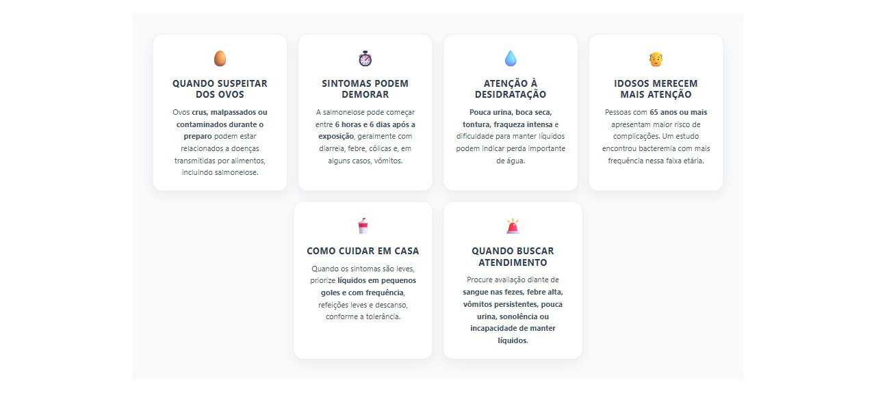 Diarreia e febre após comer ovos: sinais de possível intoxicação por Salmonella