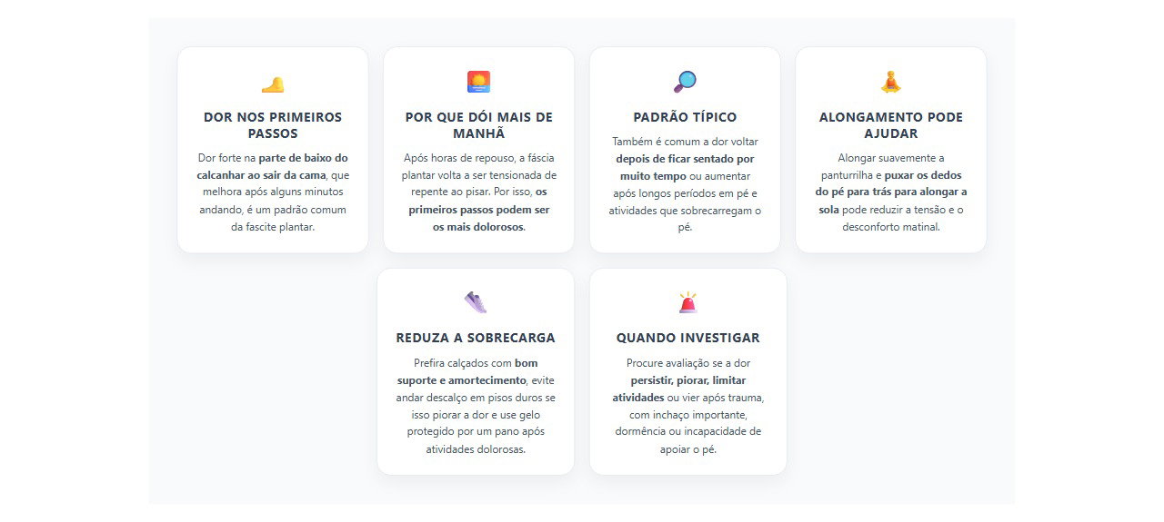 Dor no calcanhar ao acordar: sinais que lembram fascite plantar e quando investigar