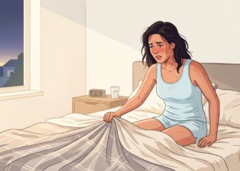 Calorões noturnos da menopausa podem interromper o sono e causar cansaço no dia seguinte.