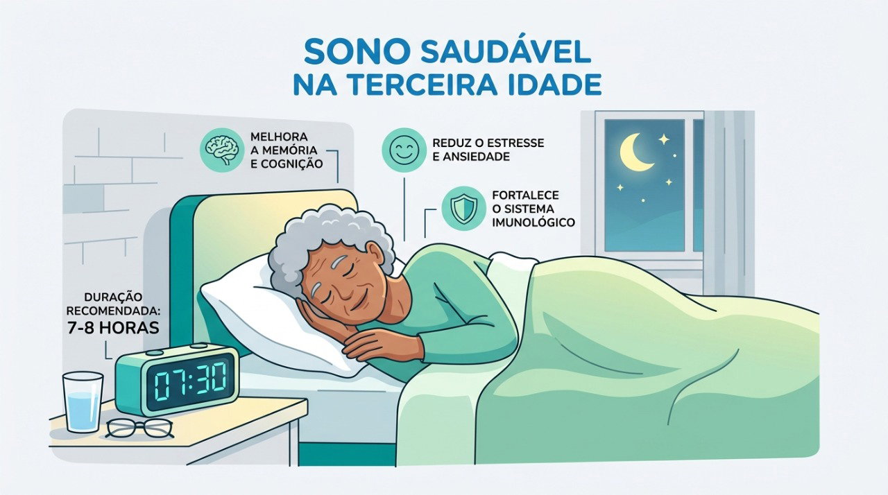Após os 60 anos, duração e qualidade do sono continuam importantes para um descanso realmente reparador.