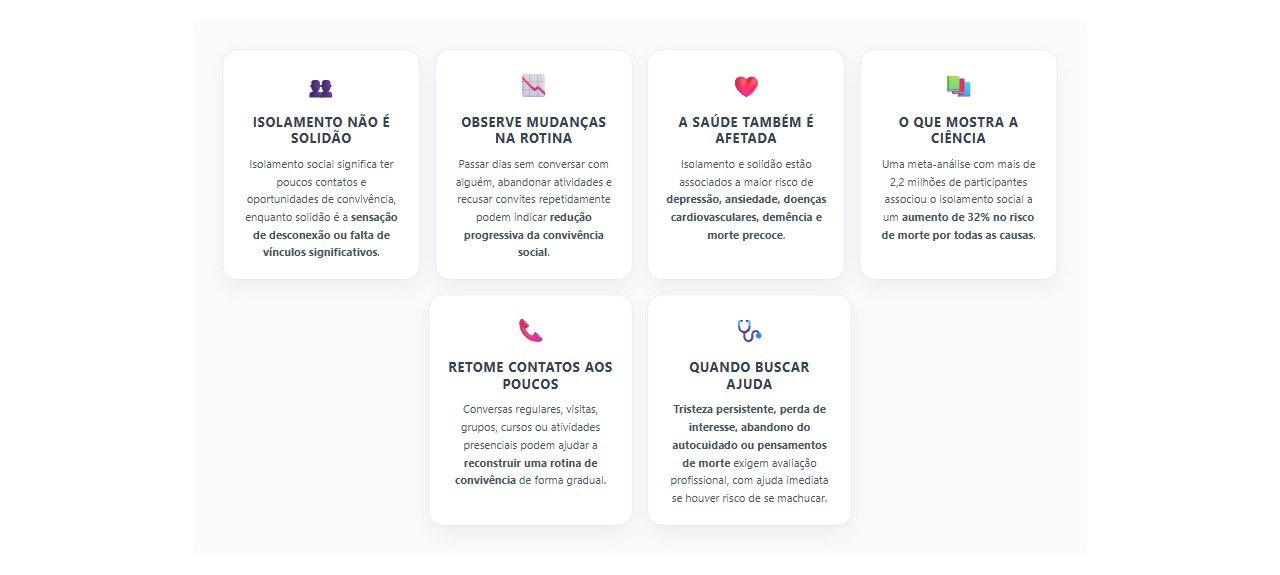 Isolamento social: sinais de alerta e como a falta de contato pode afetar a saúde