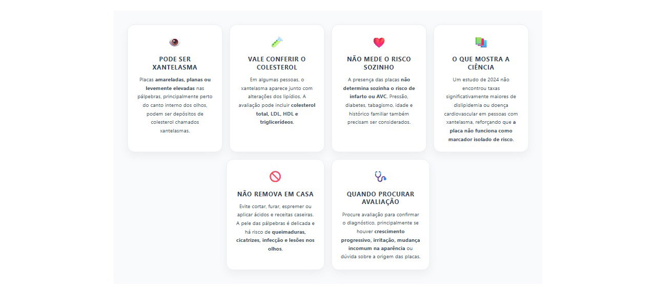 Placas amarelas nas pálpebras: quando o xantelasma pode indicar alteração no colesterol