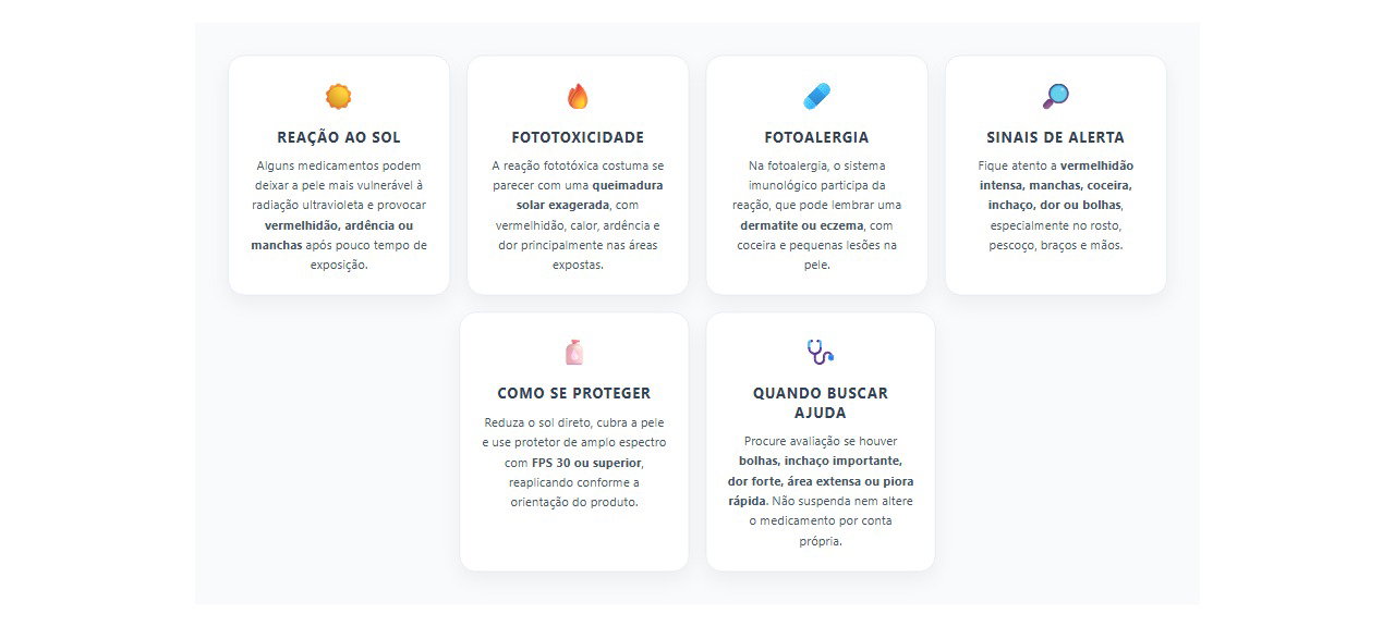 Fotossensibilidade por remédios: sinais, causas e como proteger a pele