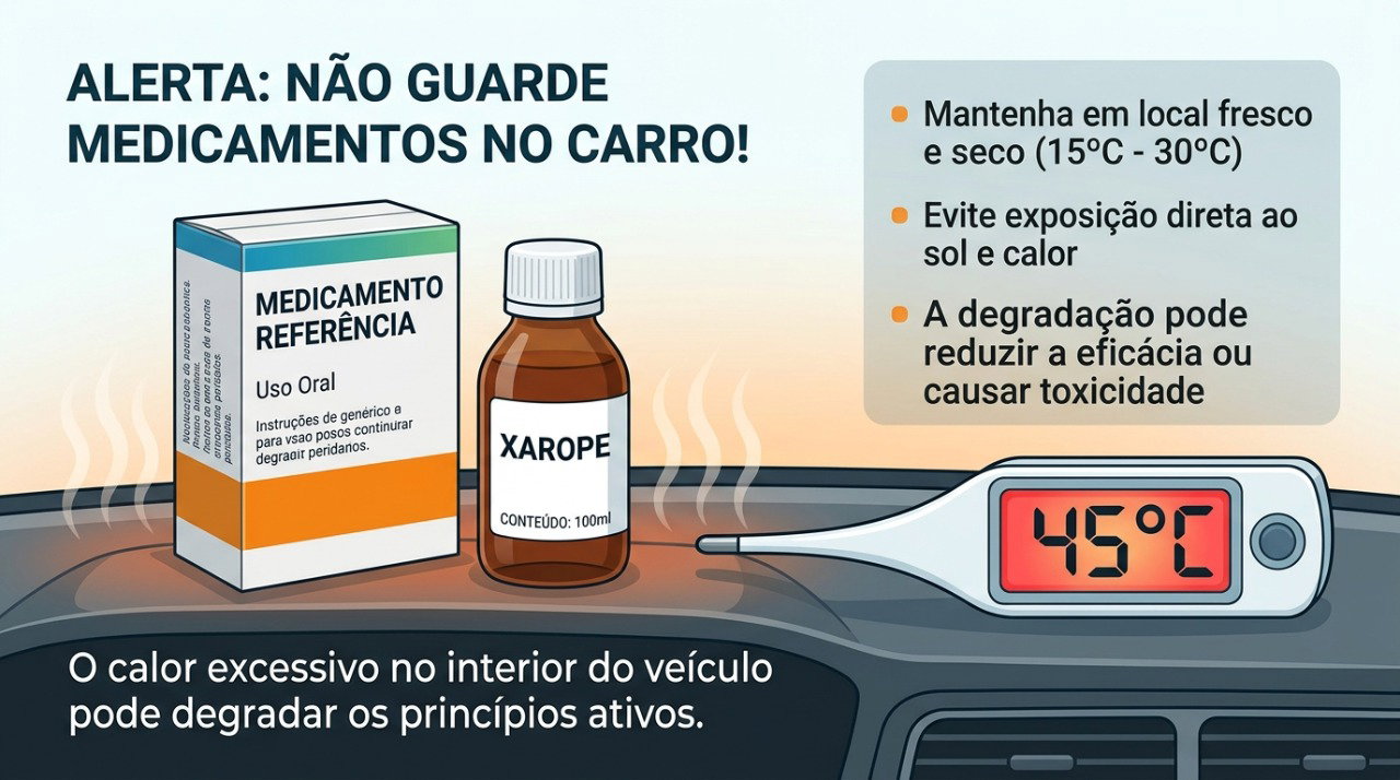 Calor, luz e tempo de exposição podem afetar a conservação dos medicamentos.