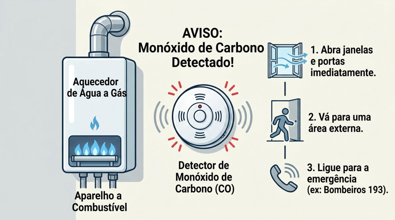 Detectores de monóxido de carbono ajudam a identificar a presença do gás em ambientes fechados.